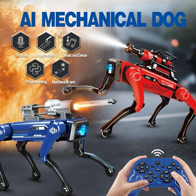 Smart Robot Dog for Kids, Voice & Remote Control Interactive AI Robotic Pet with 30+ Lifelike Actions, Programmable & Dancing STEM Toy, Best Gift