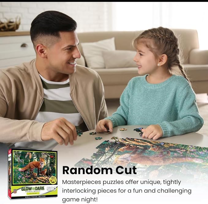 Masterpieces 500 Piece Glow in the Dark Jigsaw Puzzle For Adults, Family, Or Kids - Welcome Home - 15"x21"