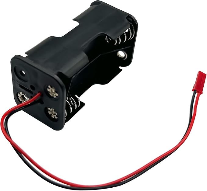 2Set On/Off Power Switch Battery Receiver & 4 Cell AA Battery Container Case Holder Pack Box with JST Plug Compatible with HSP Redcat Axial Traxxas 1/8 1/10 1/16 RC Power Car Crawler Truck