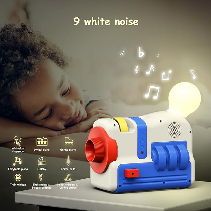 Toddler Storytelling Machine with Projector - Screen-Free Audio Player Toy for Kids - Bedtime Story Projector Set with 32 Books, Night Light & Sleep Sounds - Birthday Gift for 3-6 Year Olds