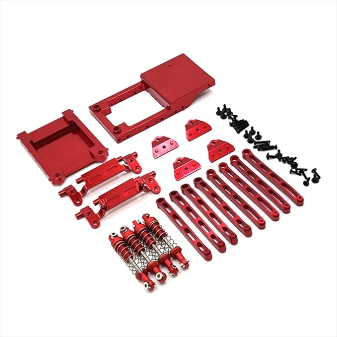 RC Car Accessories for MN MN168 for MN78 Model 1/12 Remote Control Vehicle rc Car Parts Metal Upgrade Vulnerability Kit Modification Accessories(Red)