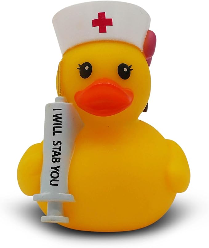 Funny Rubber Duck – Hilarious Decorative Duck for Bathroom, Desk, or Gag Gift – Quirky Collectible with Sarcastic Quote – Great Gift for Adults, Coworkers, or Friends-Nurse