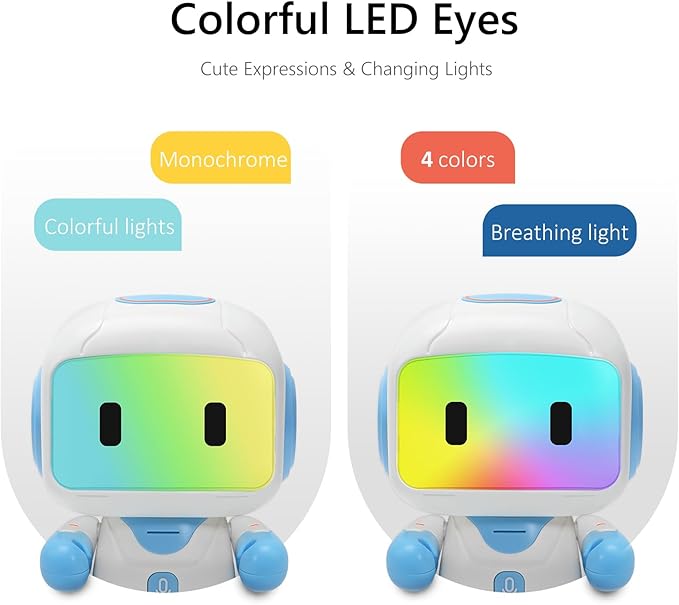 GILOBABY Programmable RC Robot Toy for Boys, Rechargeable STEM Astronaut w/LED Face, Voice Recording, Dancing, Remote Jetpack, Gift for 4 5 6 7 8 Year Old Kids（Blue）