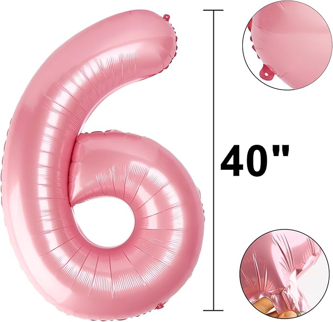 40 Inch Pearlescent Pink Number 16 Balloon Number 16 Balloon 40 Inch, 16th Birthday Party Decorations for Boy or Girl Huge Mylar Anniversary Party Supplies