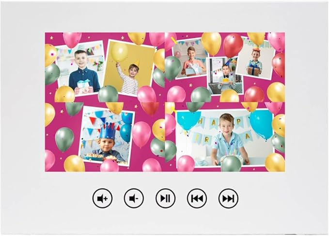 Custom Animated Birthday Video Card for Boys – Upload 14 Photos – Unique Tech Gift – 7” LCD Screen, 4GB Memory, USB Charger, Emotional Birthday Surprise