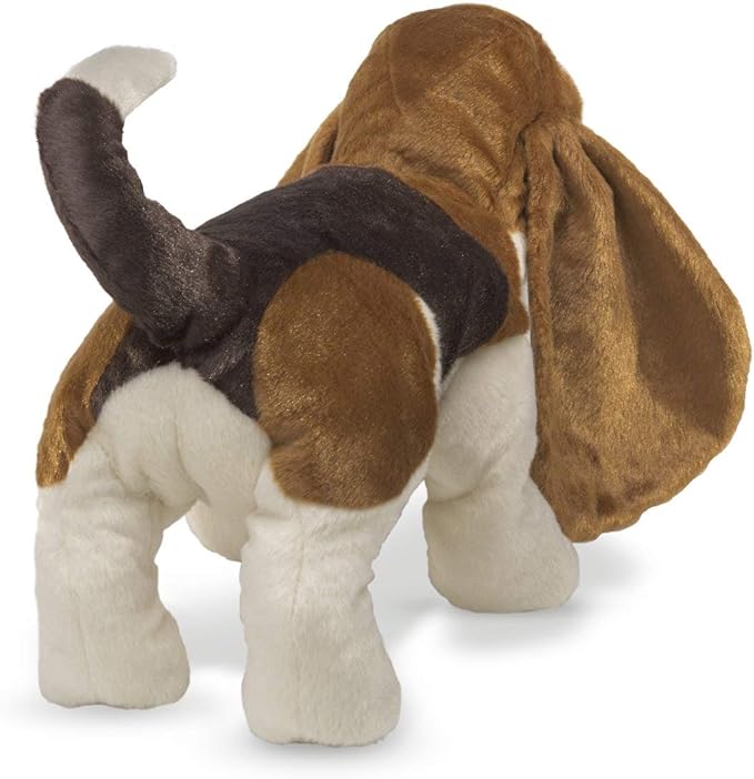 Folkmanis Basset Hound Hand Puppet , Brown, White, Black