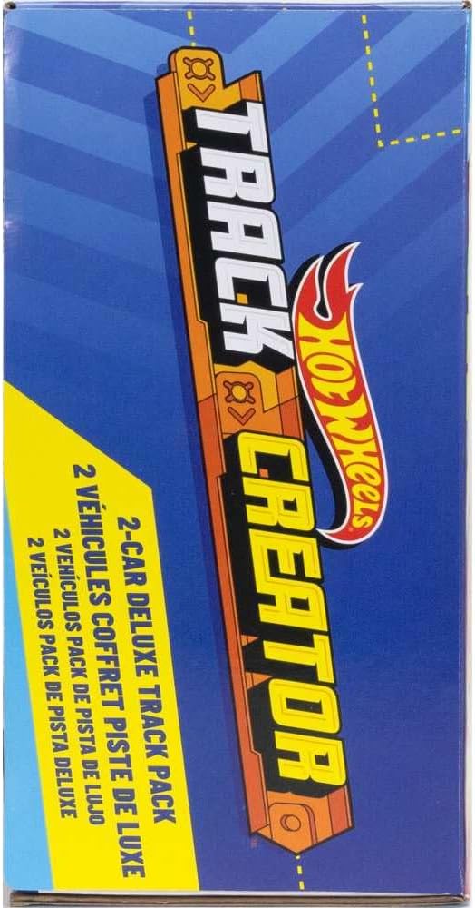 Hot Wheels Track Creator 2-Car Deluxe Pack with 2 1:64 Scale Die-Cast Toy Vehicles, 25 Feet of Different Length Speed Snap Track & Connectors (Amazon Exclusive)