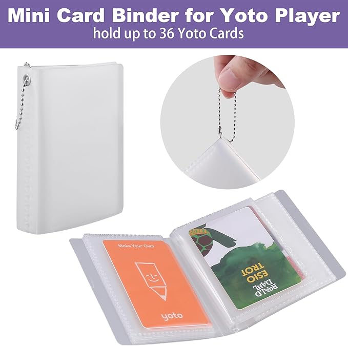 co2CREA Hard Case Compatible with Yoto Mini 2024 Edition Kids Audio Music Player Children Speaker Plays Audiobook Cards Radio and Card Holder Hold up to Yoto 36 Cards, Purple Case