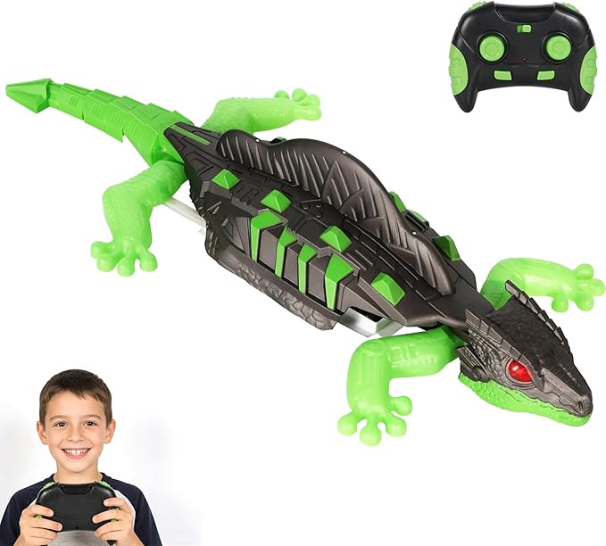 Wall Climbing Lizard, Electric Lizard Toy with Led Glowing Eyes, for Floor and Wall,for 3 4 5 6 7 8 9 10+ Year Old Boys Girls Teens