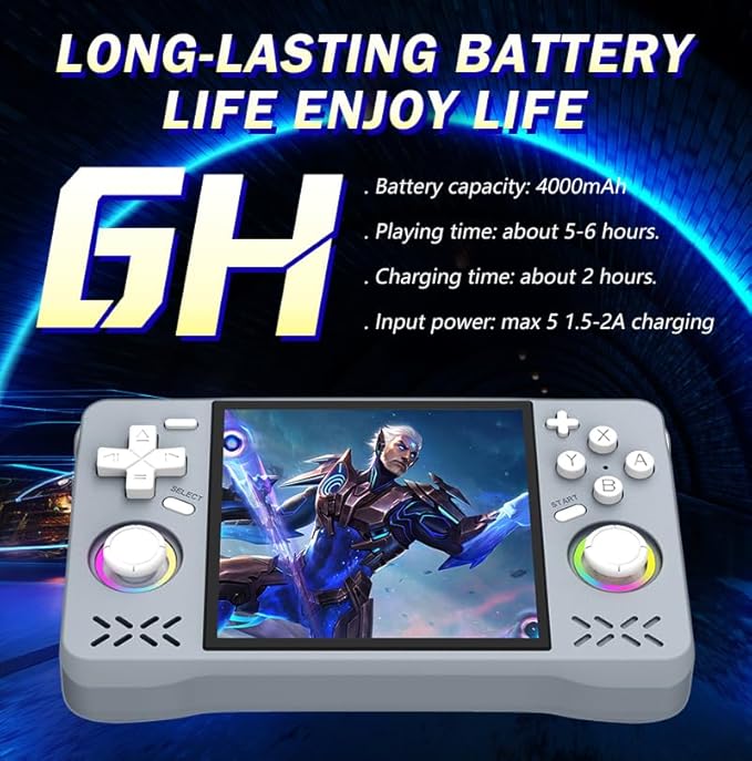 New Retro Handheld Game Console,4-inch IPS Screen with Storage Bag,Built-in 64G with 18000 Games,Linux System,Portable Pocket Mini Arcade (Black,64g)