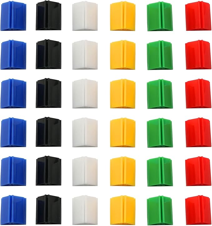 TAODAN 36PCS Plastic Game Card Stands, Game Board Tags, Game Card Racks, DIY Board Games Stand for Game Party Favor (6 Each of Red, Blue, Yellow, Green, Black, and White)