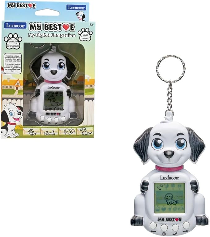 Lexibook, JLMBDOG My Best-E Dog Console with LCD Screen and Keyring - White