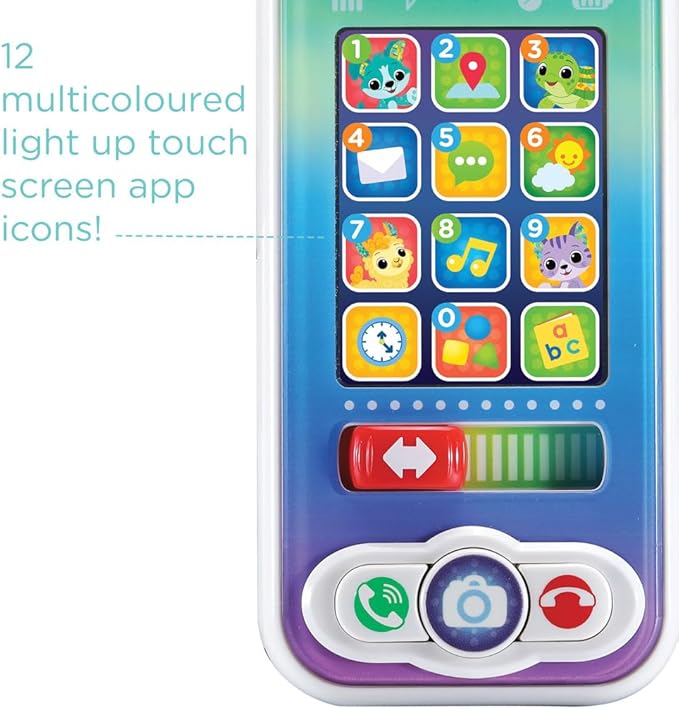 VTech Swipe & Discover Phone, Play Phone for Baby Girls and Boys, Interactive Toy with Lights and Sounds, Mobile Phone Toys for Babies, Learning Toy with Animals, Numbers and More, Ages 6 Months +