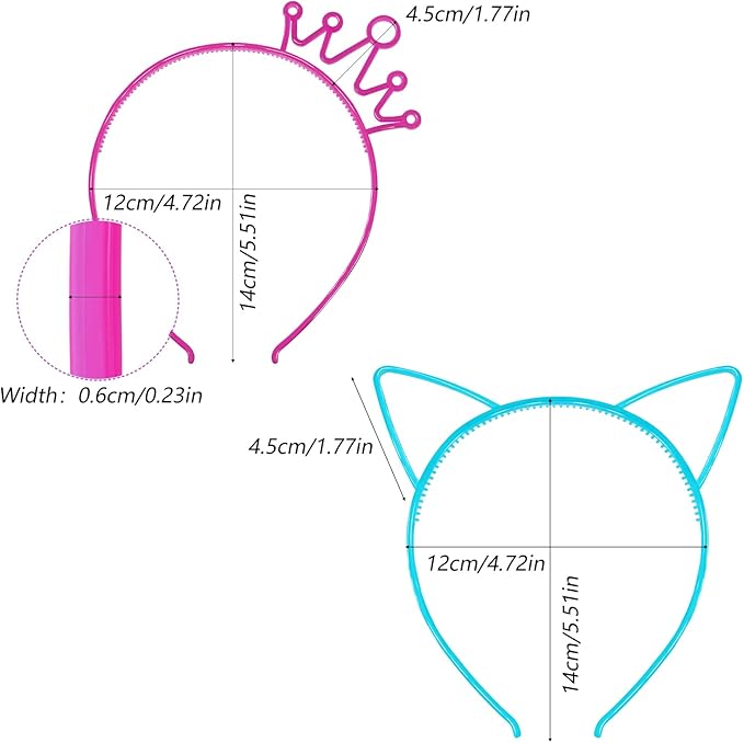 Glow in The Dark Party Supplies Cat Ear Crown Heads for Birthday Party Halloween Party