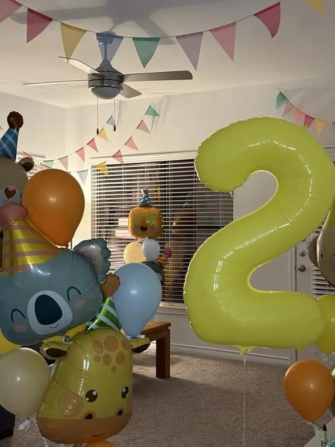 40 Inch Yellow 1 Balloon for First Birthday, 1st Number Balloons Birthday Decorations for Girl Kids Toddler Baby, One Giant Number 1 Balloon
