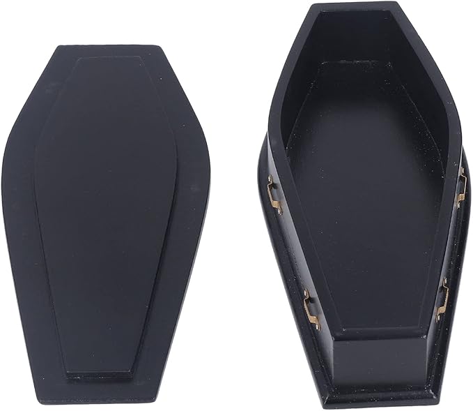 Miniature Halloween Coffin, Doll House Birch Wood Dollhouse Decoration DIY Accessory for 1:12 Scale Spooky Home Decor