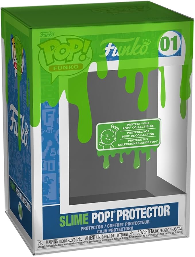 Funko Pop! Protector Printed UV: Dripping Green Slime Pop Protector - Premium Protector Display Cases Pop Collectable Vinyl Figures - Durable and Stackable Storage