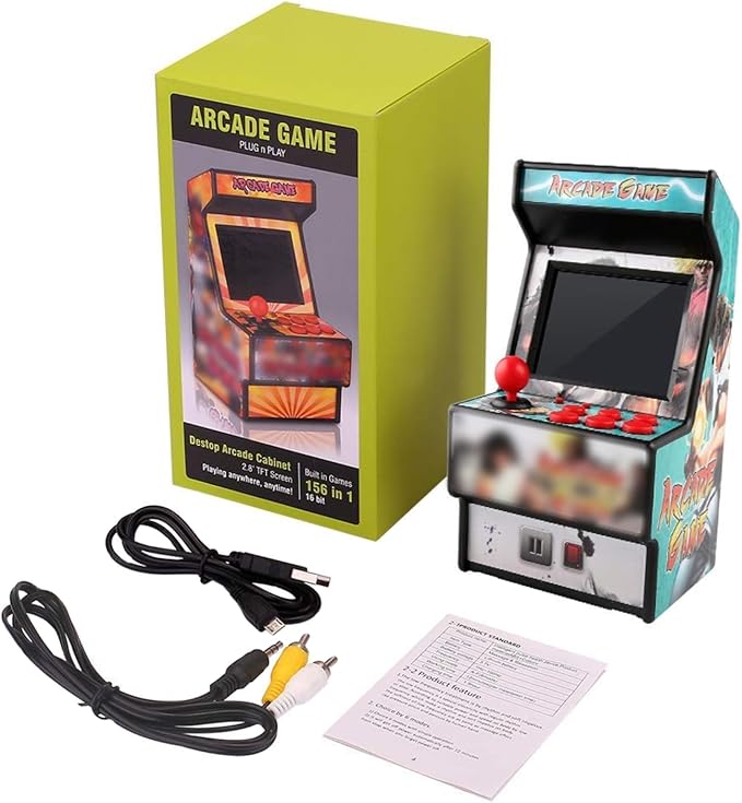 Retro Game Machine for Kids, Handheld Video Game Console with 156 Classic 16-Bit Games, 2.8" Color Screen Rechargeable Portable Gaming System, TV Output Support, Electronic Toy Gift for Boys