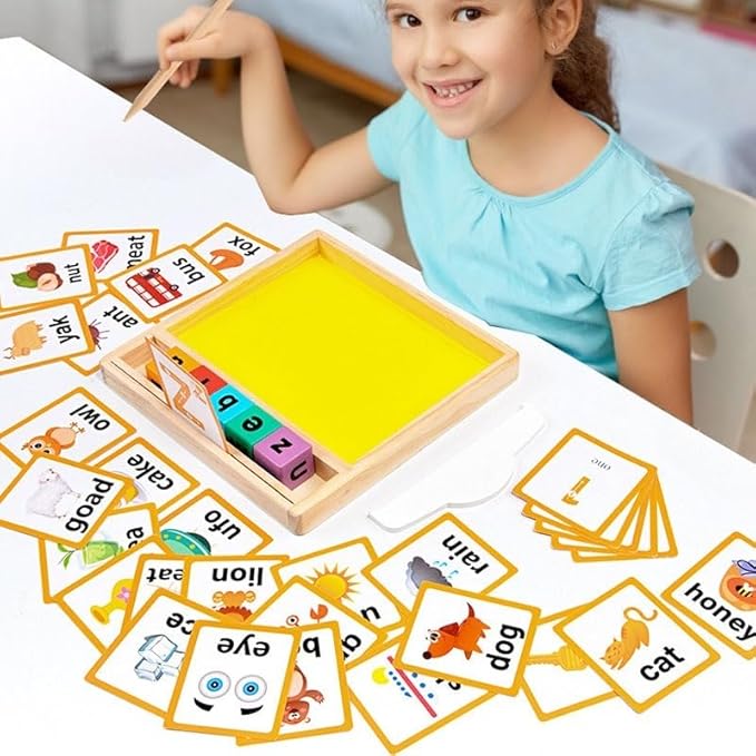 Montessori Sand Writing & Spelling Tray, Early Literacy Learning & Education Handwriting Toy (Ages 3+).