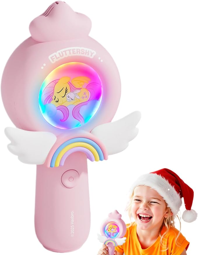 EVADA Kids Karaoke Microphone Machine My Little Pony, Wireless Bluetooth Sing Speaker with Colorful LED, Rechargeable Portable Mini Mic Toy Gift for Girls Christmas New Year Birthday Party Gift, Pink