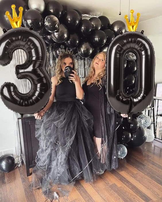 Black 3 Balloon, 40 Inch Number Balloon, 3rd Three Year Old Birthday Decora, Big Numbers 13 23 30 43 for Party Decorations Number 3 Balloon.