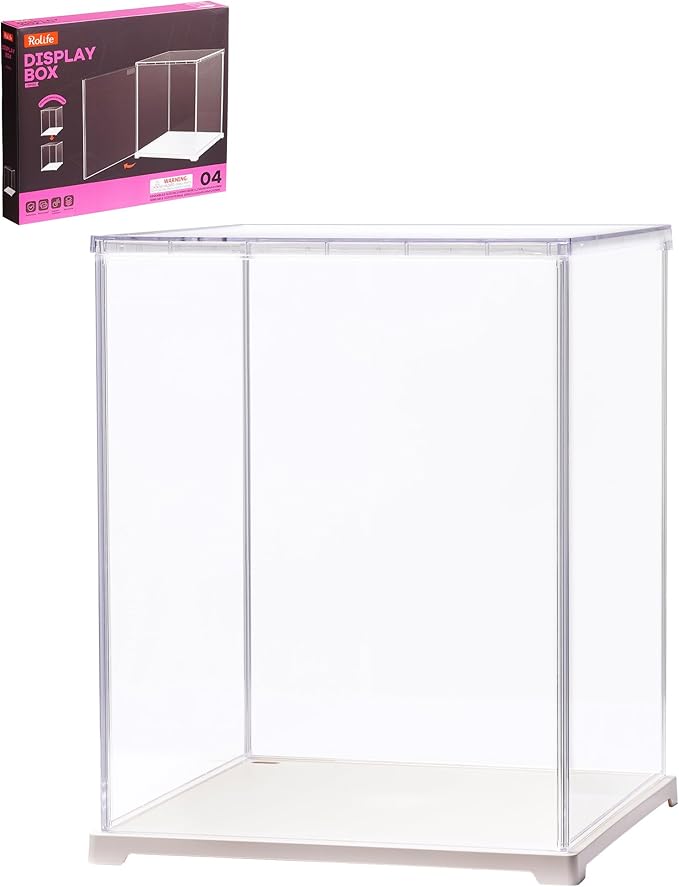 Rolife Dust Cover for DIY Miniature House, 9.8 x 9.8 x 12.2 Inches Clear Acrylic Display Case for Rolife Book Nook Kits, Transparent Protective Showcase for Collectibles & Action Figures
