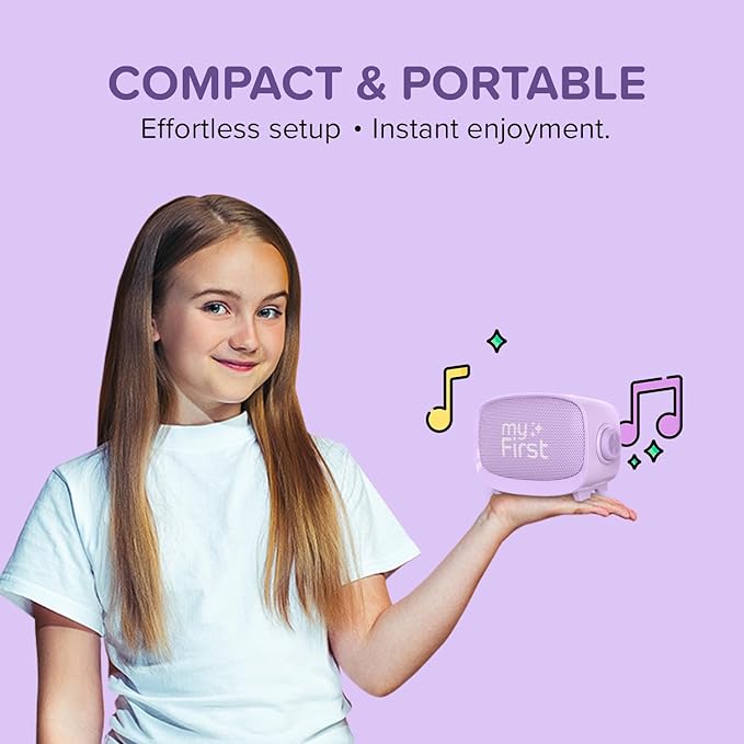 myFirst Voice 2 - Kids Mini Karaoke Machine with Wireless Microphone and Voice Changer for Kids, Portable Bluetooth Speaker, Christmas Toys Gifts for Girls and Boy 3-12 Years Old (Purple)