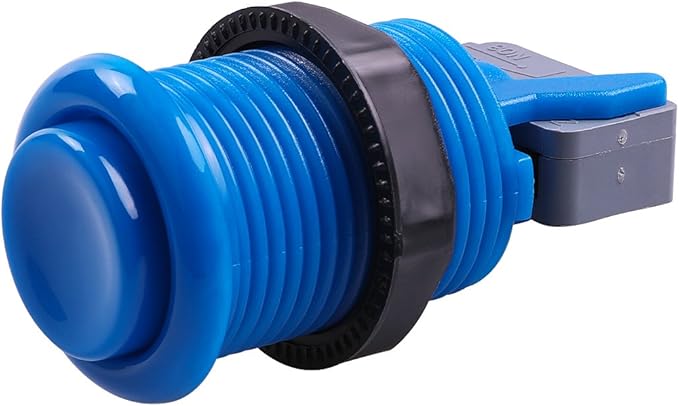 6 Piece HAPP Type Standard Arcade Push Button with Microswitch for Mame/Jamma/Arcade Video Games - 30MM Arcade Buttons (Blue)