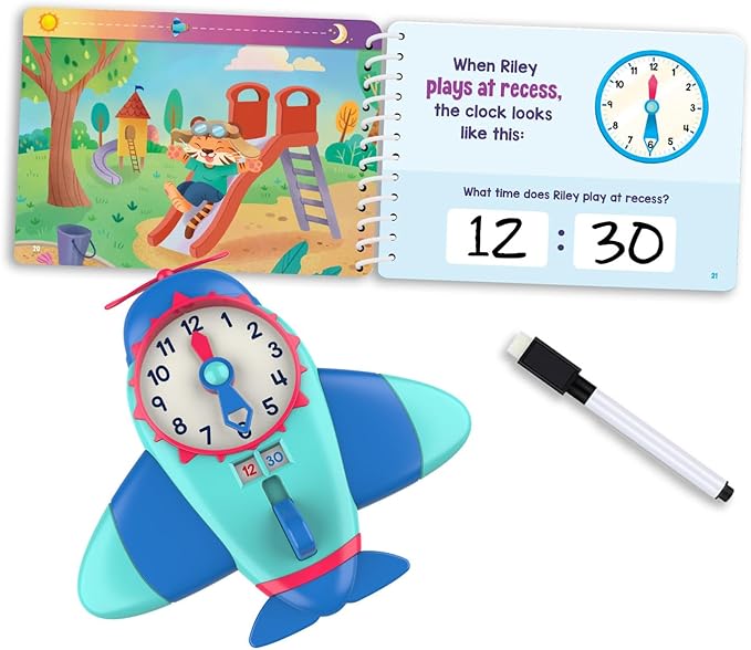 Educational Insights Time to Learn Telling Time Activity Set - Kids Clock Toy, Teaching Clock for Kids Games, Practice How to Tell Times on Analog & Digital Clocks, Fun Classroom Resource, Ages 6+
