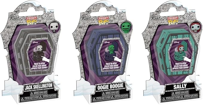 Funko Pop! Pocket POPers: The Nightmare Before Christmas - Jack Skellington, Oogie Boogie and Sally, 3-Pack