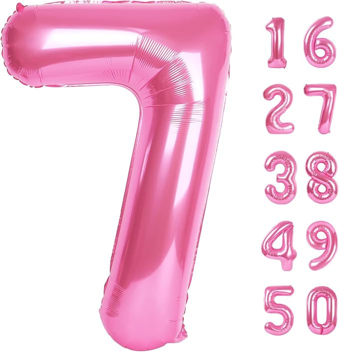40 Inch Pink Number 17 Digital Balloon,Jumbo Mylar Foil Helium Balloon for 17 Balloons for Birthday Party,Wedding Anniversary Party Decorations