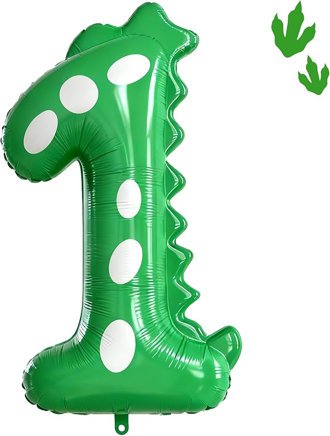 Green Dinosaur Balloons 1st Birthday Decorations For Boys,40inch Big Dinosaur Number 1 Balloon Birthday Party Decoration for Kids Birthday Party Decoration Supplies