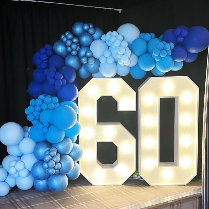 Blue Balloons Metallic Blue Balloon, 60pcs 12 Inch Chrome Baby Pearl Blue Balloons Navy Latex Balloon for Baby Shower Graduation Birthday Party Decorations