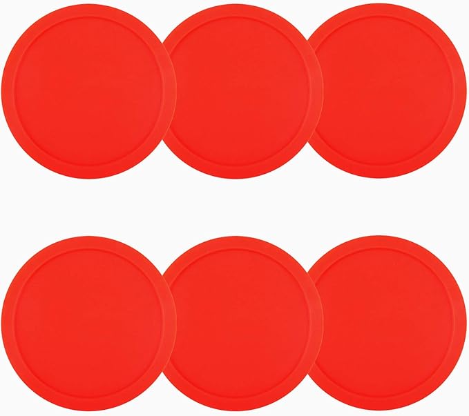 ONE250 3 1/4 inch Air Hockey Pucks, Full Size Goal Packs Replacement Accessories for Game Tables (6 Pcs)