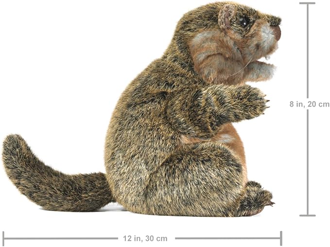 Folkmanis Groundhog Hand Puppet,Brown; Tan; White