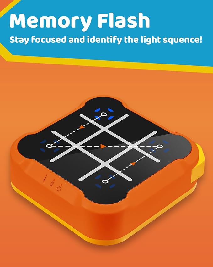 Electronic 4-in-1 Tic Tac Toe Game, Digital Handheld Puzzle Game, Portable Toy Gifts for Educational Family Fun and Road Trips for Kids and Adults