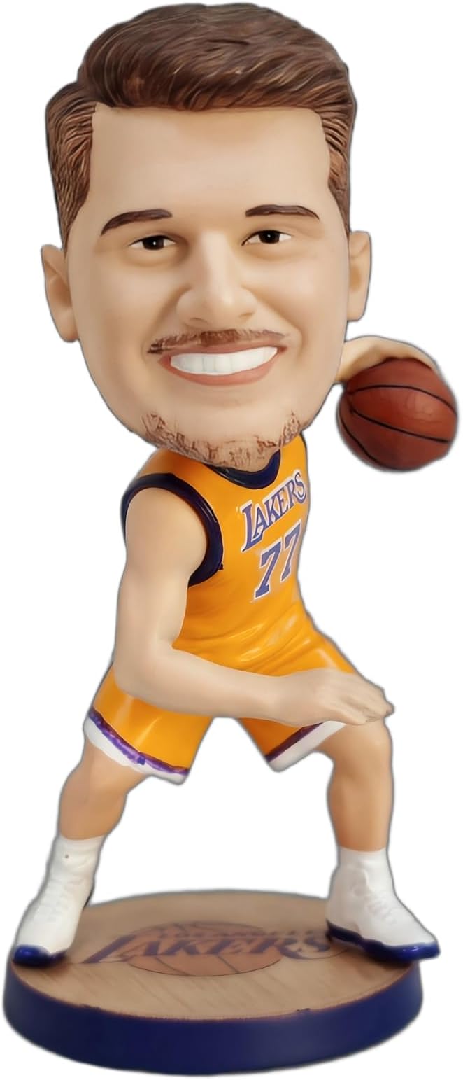 Doncic Bobblehead Basketball Action Figure - 5.3 in Hand-Painted Resin Collectible Doll - Perfect Sports Fan Gift - Doncic in Iconic 77# Jersey