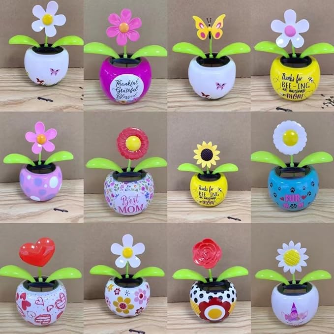 Solar Dancing Solar Powered Dancing Bee Toy in Colorful Shape Flip Flap Animated Bobblehead Dancer Window Sun Catcher Car Dashboard Decor Solar Power Kits Learning and Education,Solar Power Kits