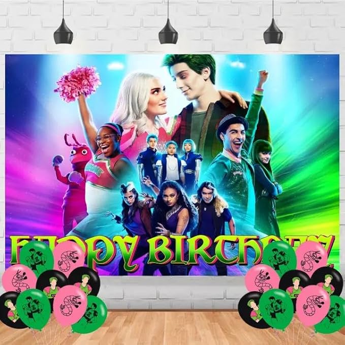 Zombie School Happy Birthday Backdrop Horrible Movie Banner Poster for BangtanFans Girls Theme Party Decorations Princess Belle Birthday Supplies Background Studio Shoot Photo Props Booth