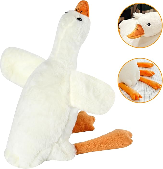 CottonStar Goose Stuffed Animal 20 Inch Plush Toy, 1.4 lbs Cute Duck Stuffed Animal, Plush Soft Plushies Pillow Doll Toys, Gift for Anxiety Kids and Friends, White