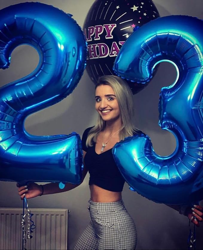Balloons Number 40 Inch, Large Dark Blue Number 13 Balloon Party Decorations for 1 3 31 Birthday Memorial Day, Foil Balloon for Outdoor & Indoor Wedding Supplies