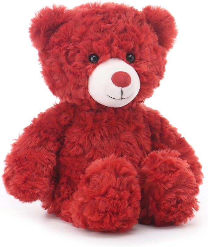 Apricot Lamb Plum Red Flower Bear Stuffed Animals for Kids, Soft Cute Plush Toys for Baby Girl and Boy, 7.9 Inches