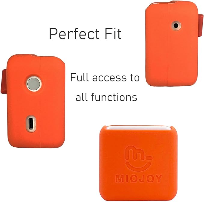 Hard Carrying Case and Silicone Cover for Yoto Mini, Protective Travel Carrier for Kids and Adventure Jacket with Card Pouch 3 in 1 Accessories Set for Yoto Mini Player, Orange