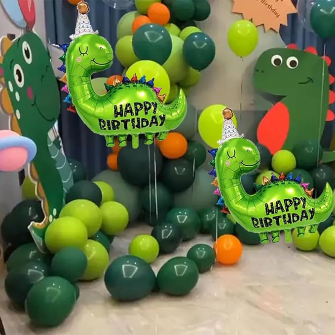 Large Green Dinosaur Balloons,2 PCS 35 Inch Dino Balloons,Dinosaur Birthday Balloon