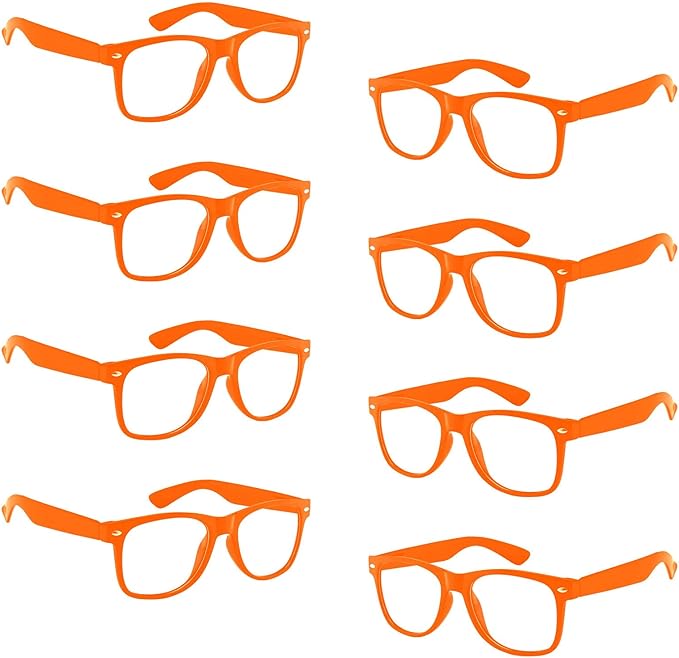Pibupibu 8/20 Packs Kids/Adult Frame Only No Lens Orange Glasses Party Favors Supplies