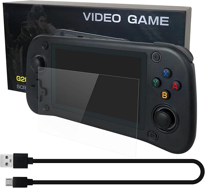 2025 New Upgraded G28 4.3 Inch HD 64GB Handheld Game Console Support up to 20+ Classic Simulators to Play Classic Games for PSP/ PS1/ N64 for G-AME boy Birthday Gifts Presents- Black