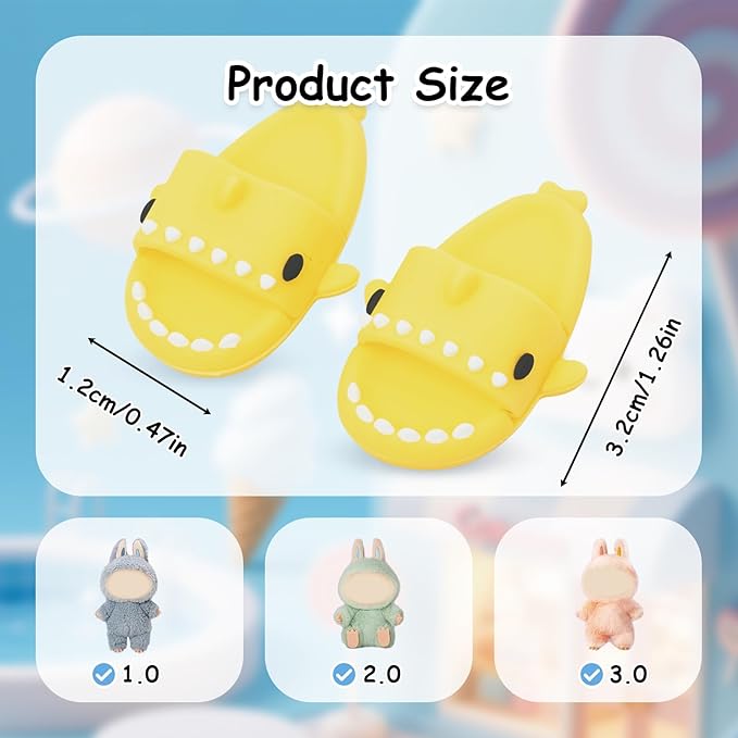 Clothing Shark Summer Sandals for Dolls - Open-Toe Slippers, Cute Accessories Easter Gifts for Photography, Display & Collectors Age Limit 15+ Easter Gifts(Yellow)