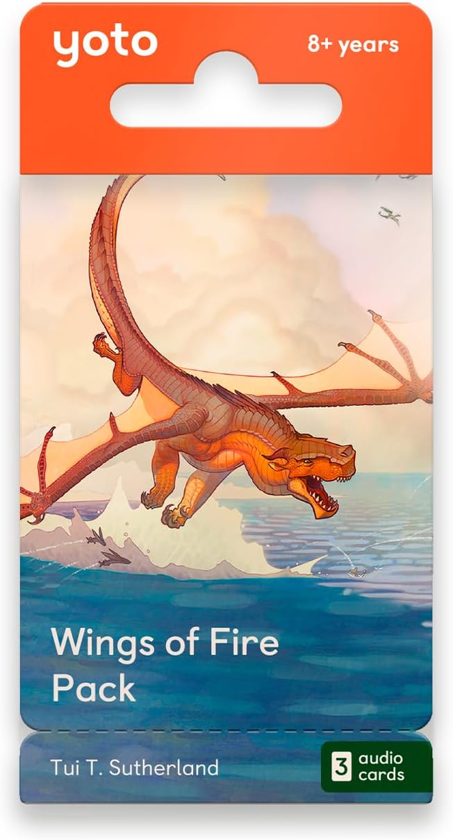 YOTO Wings of Fire by Tui T. Sutherland – 3 Kids Audio Cards for Use with Player & Mini All-in-1 Audio Player, Educational Screen-Free Listening with Fun Playtime, Bedtime & Travel Stories, Ages 8+
