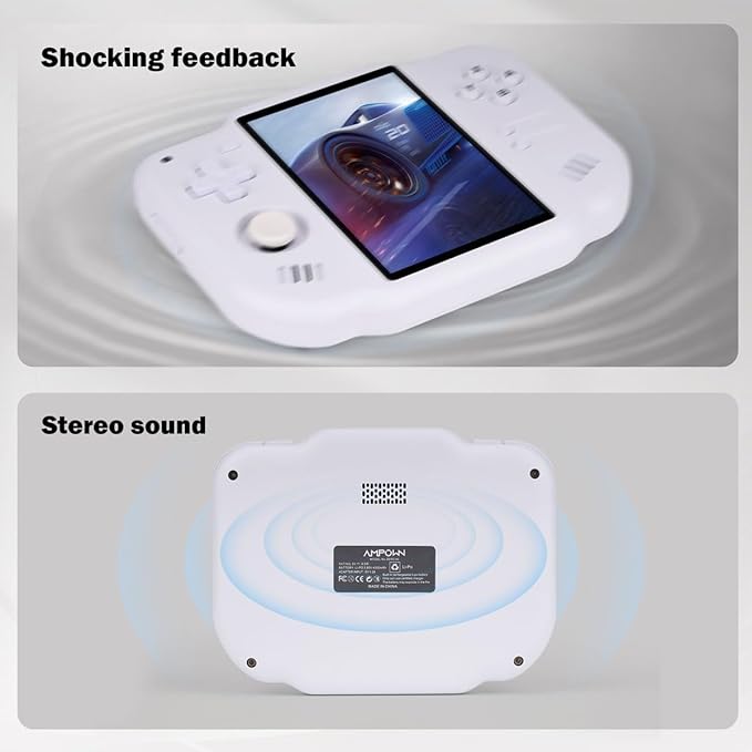 MagicX Zero 40 Handheld Game Console, 4.0 Inch IPS Screen Retro Video Games Consoles with 4300mAh Long Battery Life & 64GB TF Card Preloaded Games, WiFi Wireless Connection Classic System (White)