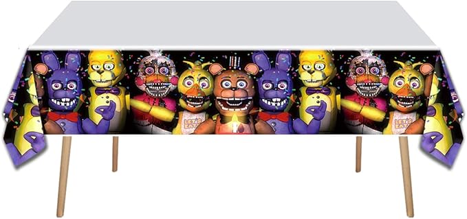 41pcs Birthday Party Supplies For Five Nights at Freddy's, 20Plates + 20 Napkin + 1Tablecloth，Party Decorate Supplies For Five Nights at Freddy's